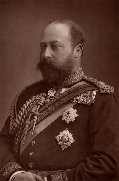 ""Edward VII (1841-1910) Yhdistyneen kuningaskunnan kuningas vuodesta 1901, vielä Walesin prinssi. (woodburytyyppi) tekijältä W. and D. (after) Downey
