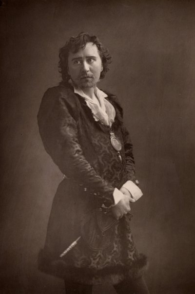 ""Herbert Beerbohm Tree (1853-1917) englantilainen näyttelijä-johtaja. Royal Academy of Dramatic Artin (RADA) perustaja. (Woodburytype) tekijältä W. and D. (after) Downey