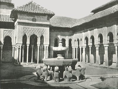 The Court of the Lions, Alhambra, Granada, Espanja, 1895. tekijältä W and S Ltd