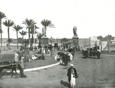 Kasr-el-nil-silta, Kairo, Egypti, 1895. tekijältä W and S Ltd