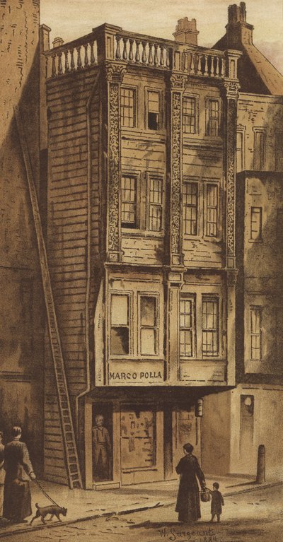 Vanha talo, Aldgate (chromolitho) tekijältä Waldo Sargeant