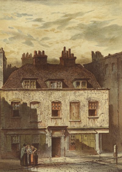 Vanhat talot, Dyott Street, Bloomsbury (chromolitho) tekijältä Waldo Sargeant