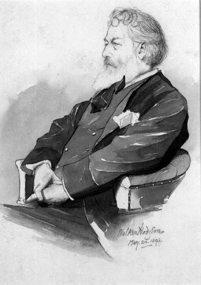 Frederic, Lord Leighton (1830-96) muotokuva 1892 (kynä ja pesu paperille) tekijältä Walker Hodgson