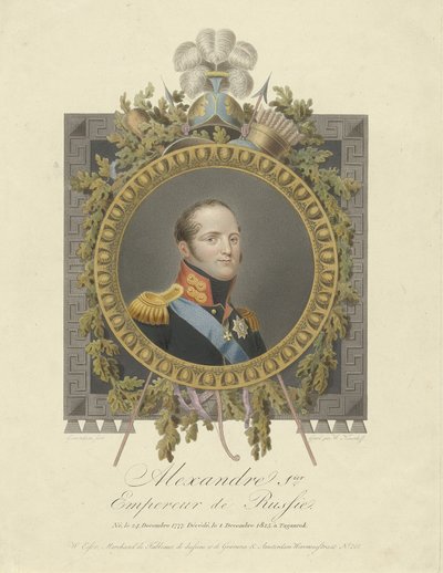 Keisari Aleksanteri I:n muotokuva 1777-1825, 1825 tekijältä Walraad Nieuwhoff