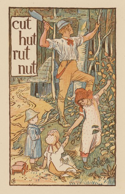 Sivu The Golden Primerista (väri litho) tekijältä Walter (after) Crane