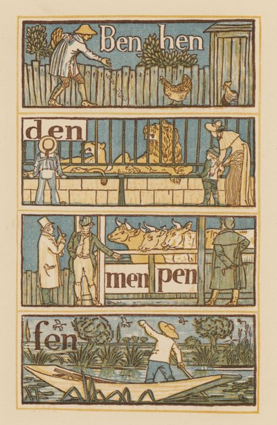 Sivu The Golden Primerista (väri litho) tekijältä Walter (after) Crane