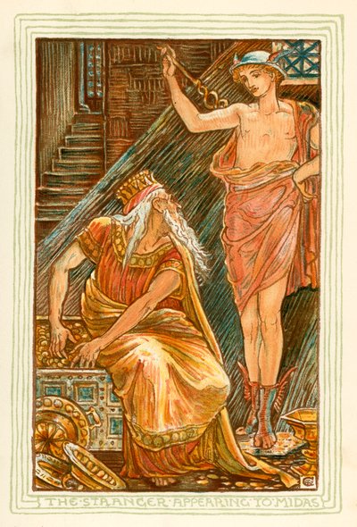 Midakselle ilmestyvä muukalainen (värilitografia) tekijältä Walter (after) Crane