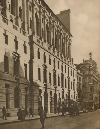 Uuden Lontoon rakennusten edustaja Moorgate Streetillä, vuodelta 1935. tekijältä Walter Benington