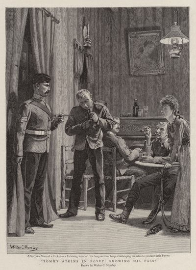 Tommy Atkins Egyptissä näyttämässä passiaan tekijältä Walter Charles Horsley