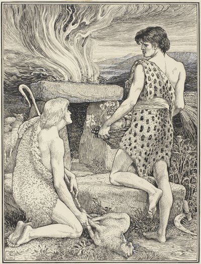 Kain ja Abel tekijältä Walter Crane (signed by artist)