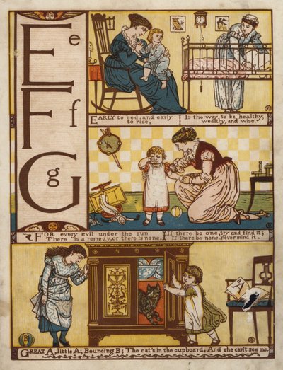 Aakkoset (väri litho) tekijältä Walter Crane