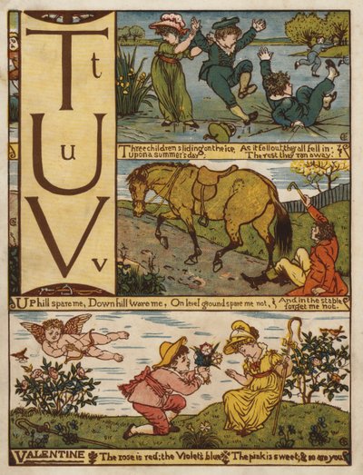 Aakkoset (väri litho) tekijältä Walter Crane