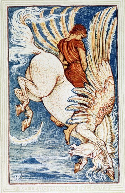 Bellerophon Pegasuksella tekijältä Walter Crane