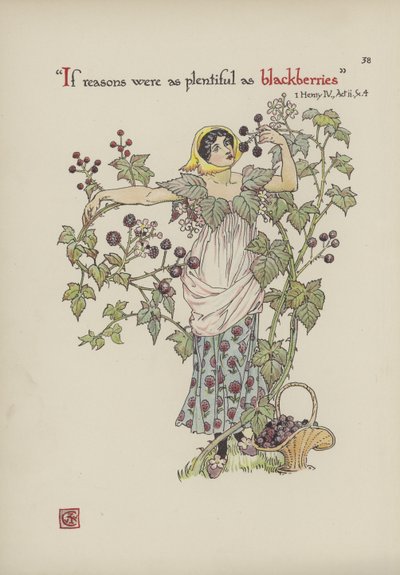 Kukkia Shakespearen puutarhasta tekijältä Walter Crane