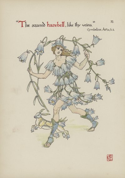 Kukkia Shakespearen puutarhasta tekijältä Walter Crane