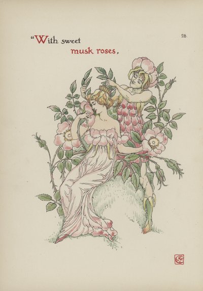 Kukkia Shakespearen puutarhasta tekijältä Walter Crane