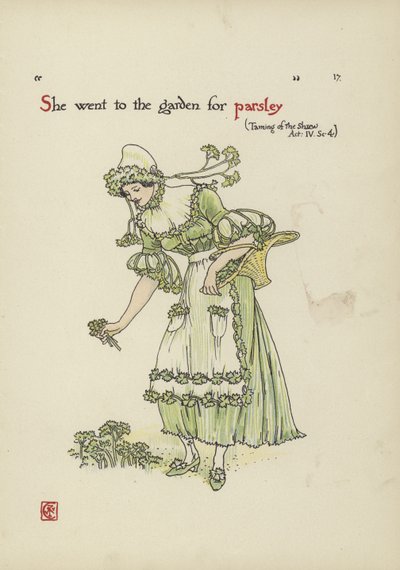 Kukkia Shakespearen puutarhasta tekijältä Walter Crane