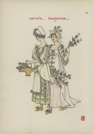 Kukkia Shakespearen puutarhasta tekijältä Walter Crane