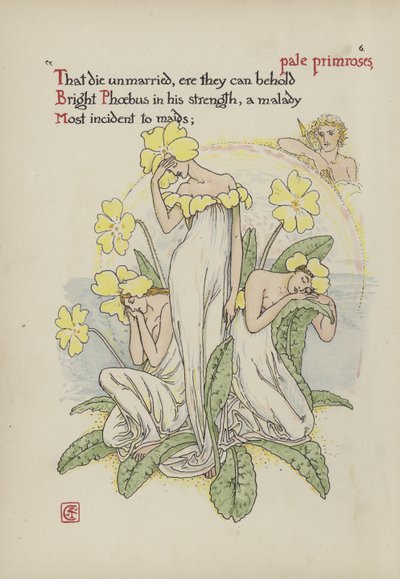 Kukkia Shakespearen puutarhasta tekijältä Walter Crane