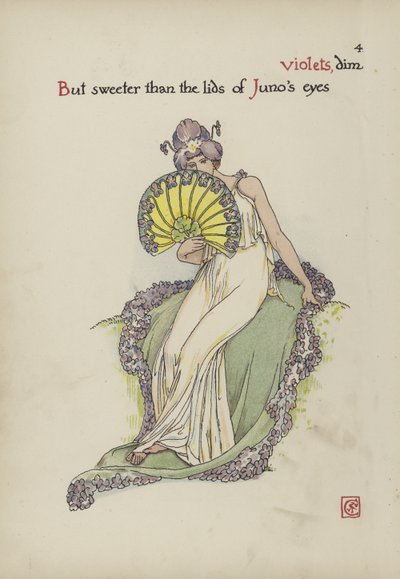 Kukkia Shakespearen puutarhasta tekijältä Walter Crane