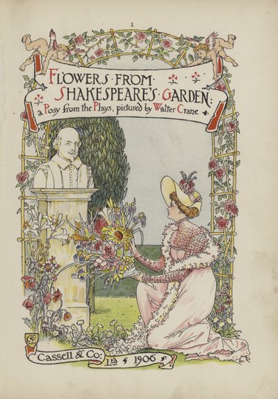 Kukkia Shakespearen puutarhasta tekijältä Walter Crane