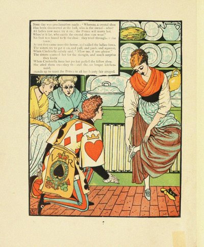 Kuvitus Fairy Tale Cinderellalle tekijältä Walter Crane