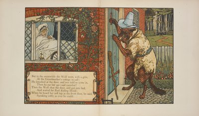 Kuvitus "Punahilkka". tekijältä Walter Crane