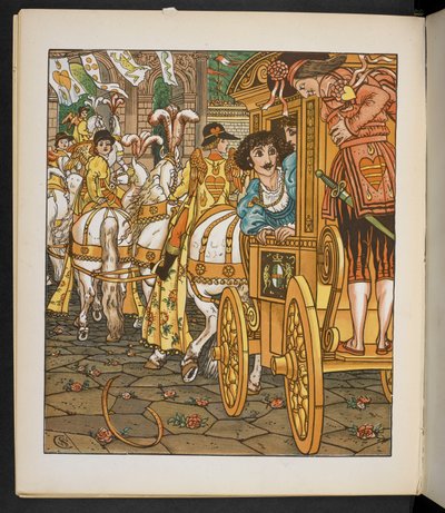 Kuvitus sammakkoprinssistä. tekijältä Walter Crane