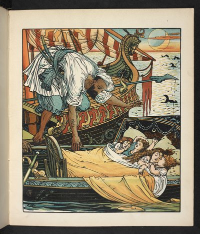 Tarinan kuvitus, Princess Belle étoile. tekijältä Walter Crane