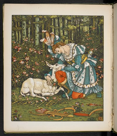 Tarinan kuvitus, Hind puussa. tekijältä Walter Crane