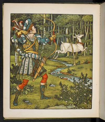 Tarinan kuvitus, Hind puussa. tekijältä Walter Crane