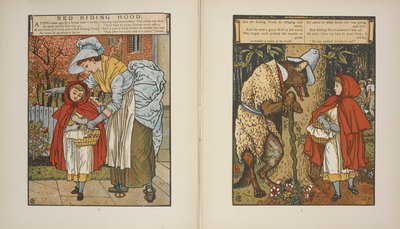 Kuvituksia "Punahilkka". tekijältä Walter Crane