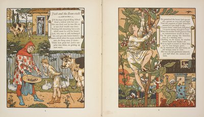 Kuvituksia tarinaan "Jack and the Bean-stal". tekijältä Walter Crane
