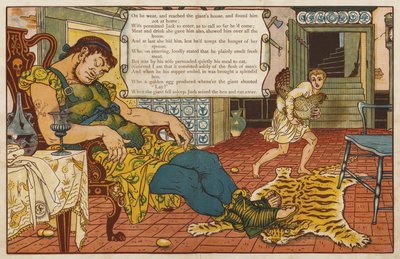 Jack ja pavunvarsi (väri litho) tekijältä Walter Crane