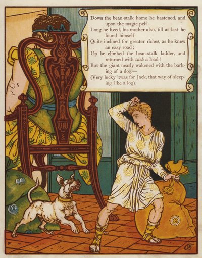 Jack ja pavunvarsi (väri litho) tekijältä Walter Crane