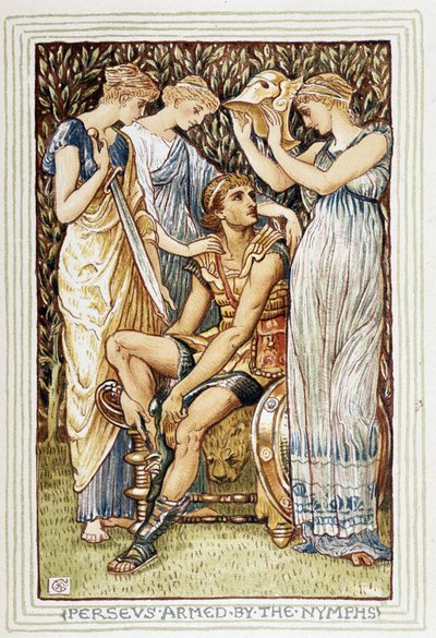 Nymfien Persee Weapon - Walter Cranen (1845-1915) "Ihmekirja tytöille ja pojille" tekijältä Walter Crane