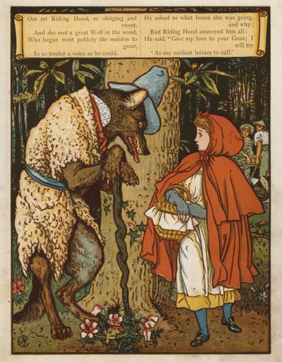 Punahilkka (väri litho) tekijältä Walter Crane