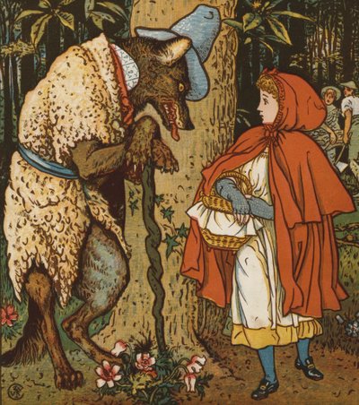Punahilkka (väri litho) tekijältä Walter Crane
