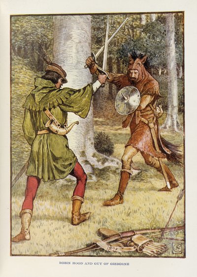 Robin Hood ja Guy of Gisborne tekijältä Walter Crane