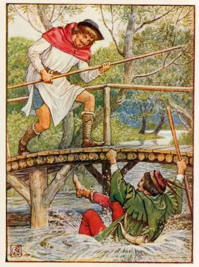 Robin Hood ja Little John tekijältä Walter Crane