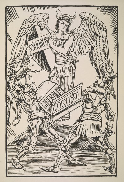 Sosialismi, liberalismi ja toryismi, sarjakuvat asian puolesta tekijältä Walter Crane