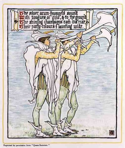 Trumpetit liljoilla, Queen Summerilta tekijältä Walter Crane