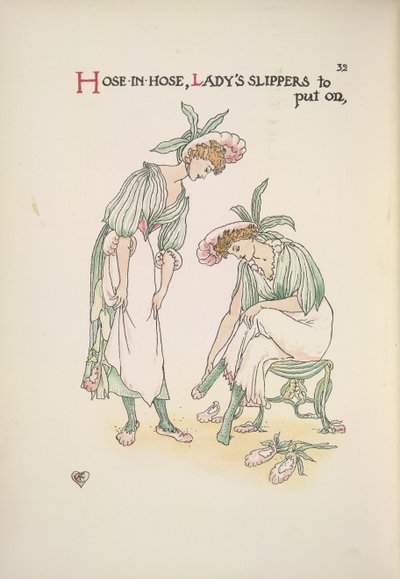 Kaksi naista pukemassa tossut jalkaan tekijältä Walter Crane