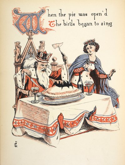 Kun piirakka avattiin, linnut alkoivat laulaa. tekijältä Walter Crane