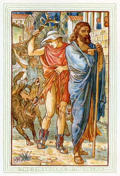 Zeus ja Hermes naamioituneet talonpojaksi tekijältä Walter Crane