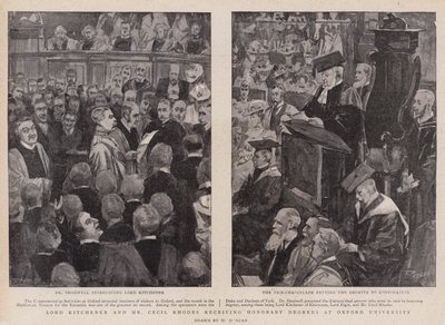 Lord Kitchener ja herra Cecil Rhodes saavat kunniatutkinnot Oxfordin yliopistossa tekijältä Walter Duncan