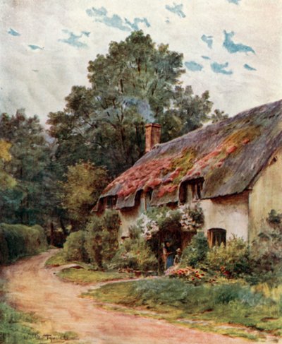 Somerset-mökki, lähellä Dunsteria (väri litho) tekijältä Walter Frederick Roofe Tyndale