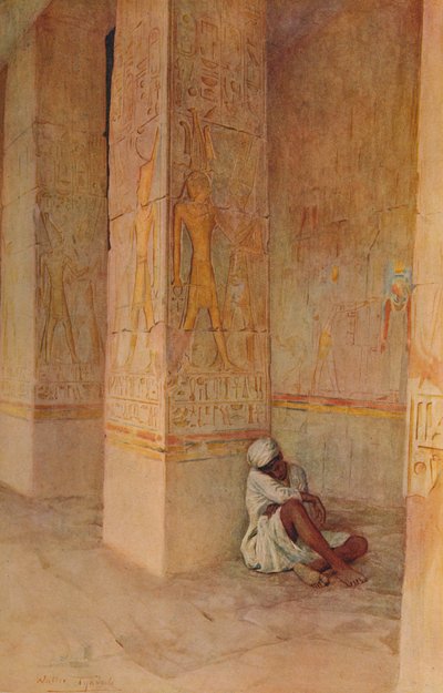Syntymäpylväikkö Hatshepsutin temppelissä, c1905, 1912 tekijältä Walter Frederick Roofe Tyndale