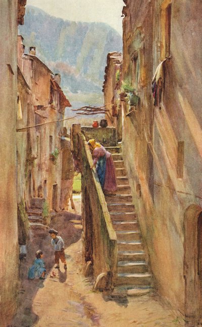 Vicolo del Ponte, Villa Nuova di Albenga, 1910, 1912 tekijältä Walter Frederick Roofe Tyndale
