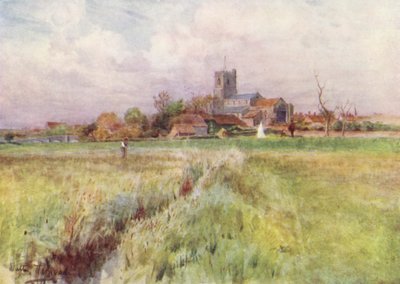 Wessex: Wareham, Wessexin romaanien "Anglebury" (värilitografia). tekijältä Walter Frederick Roofe Tyndale